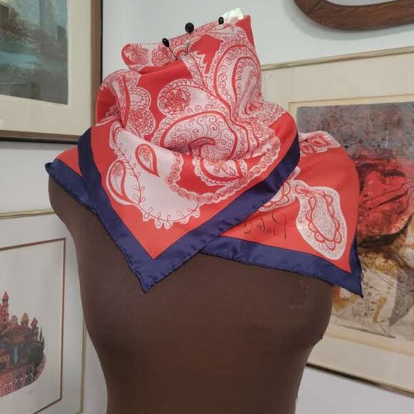 Vintage Japanese Scarf 'Ponte Tresa" 100% Polyester - Picture 1 of 5